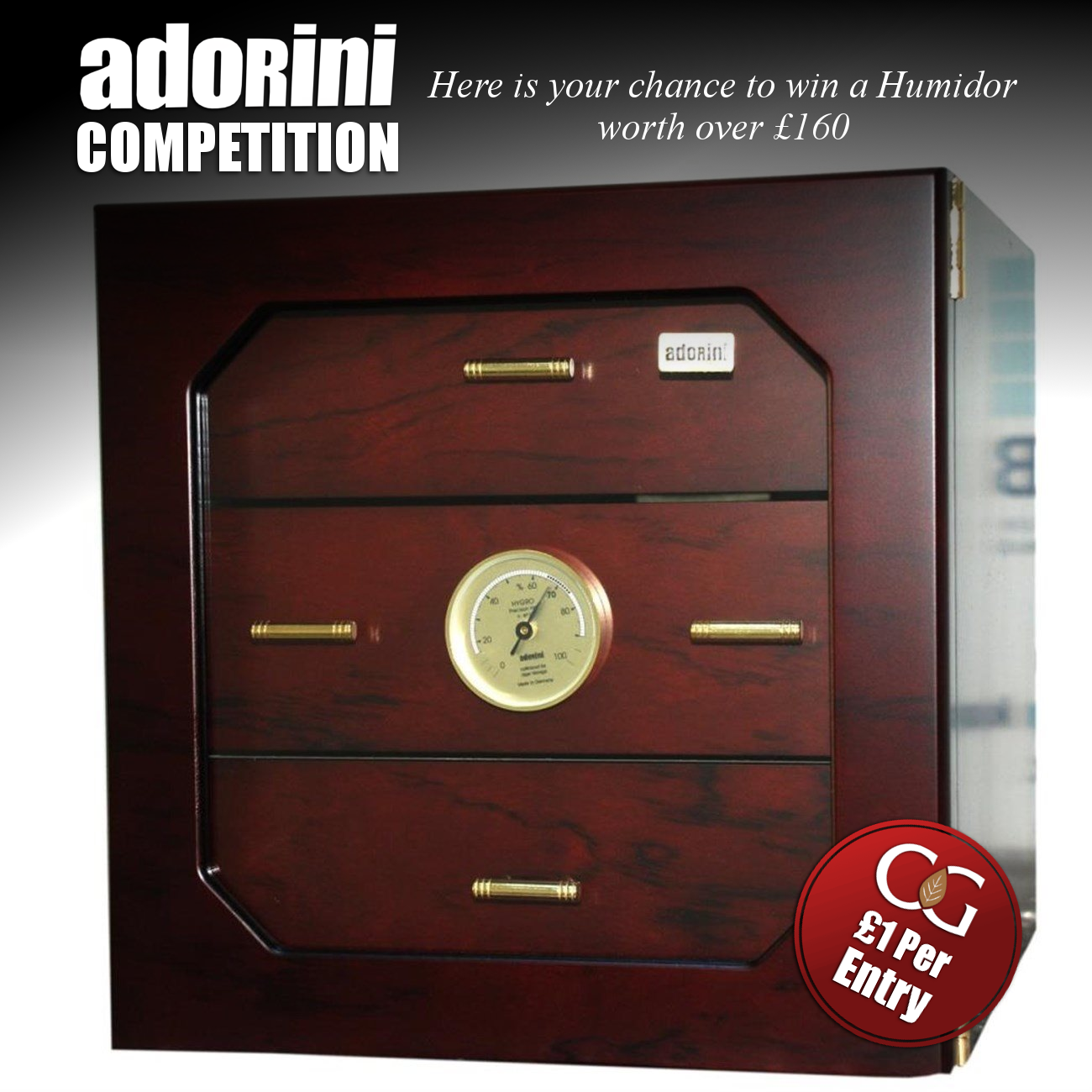 Competition Entry - Adorini Chianti Deluxe Rosewood Cigar Humidor Prize